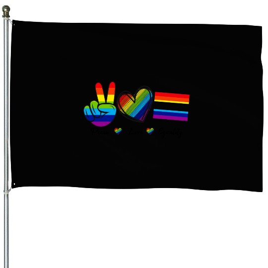 Peace Love Equality - Rainbow LGBT Tolerance House Flags