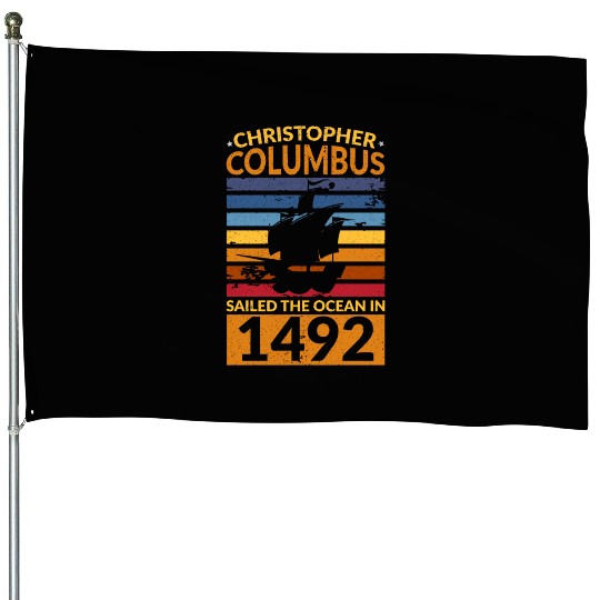 Columbus Day Navigator Ship Christopher Columbus House Flags