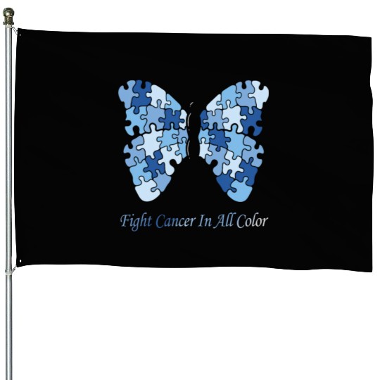 Cancer Sucks In Every Color Fighter Fight Support House Flags