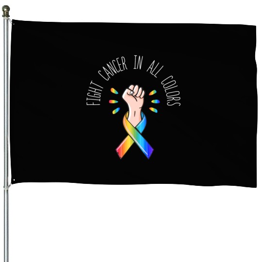 Cancer Sucks In Every Color Fighter Fight Support House Flags