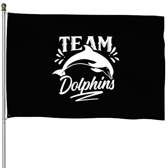 Team Dolphins Dolphin Lover Girls Cute House Flags