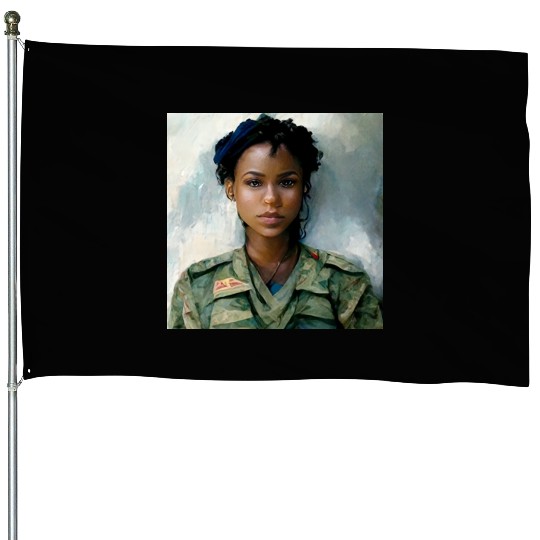 Beautiful US army combat medic painting House Flags