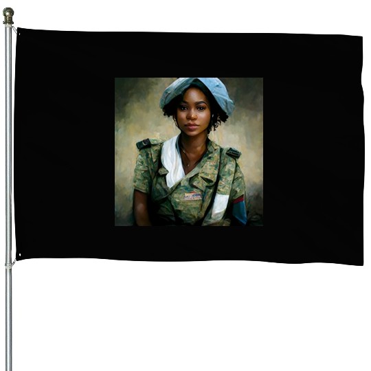 Beautiful US army combat medic painting House Flags