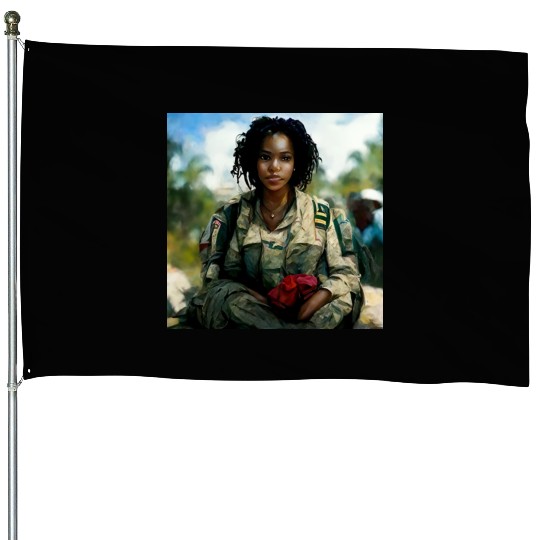 Beautiful US army combat medic painting House Flags
