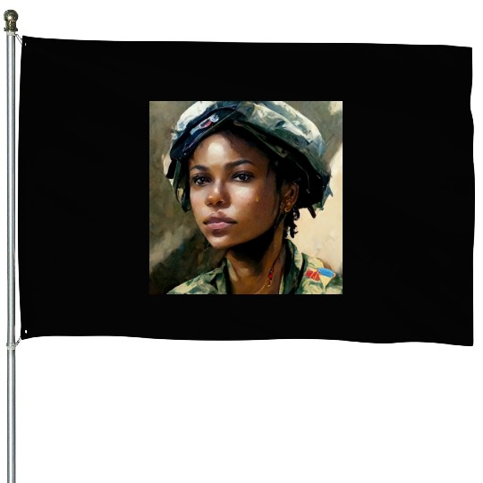 Beautiful US army combat medic painting House Flags