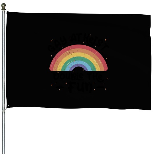 Gay LGBTQ Atheist Atheism Anti Religion Securalism House Flags