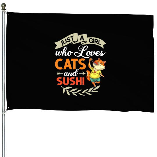 Cat Sushi Japanese Rice Roll Nigiri Bowl Maker House Flags