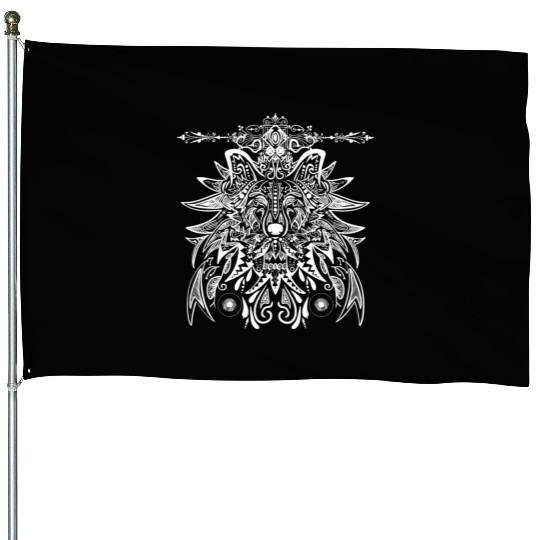 Wolf Mandala House Flags