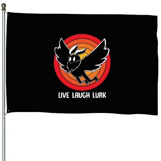 Funny Cryptid Live Laugh Lurk Mothman House Flags