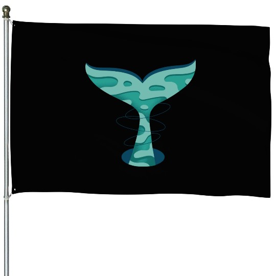 Whale Tail House Flags