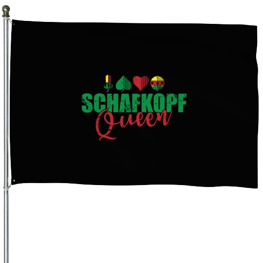 Schafkopf Queen Card Game playing Card House Flags