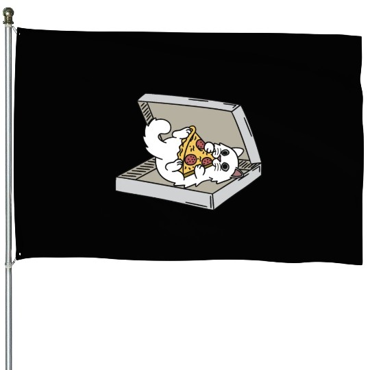 Persian Cat Pizza Lover House Flags