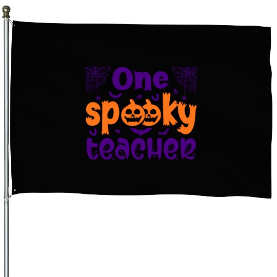 One Spooky Teacher House Flags