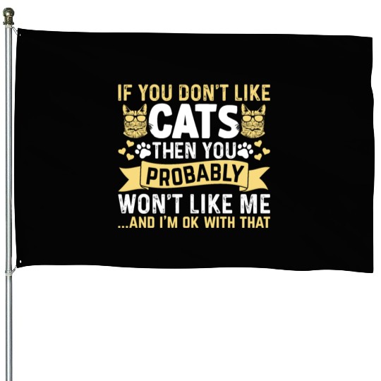 Cat Owner Cute Cat Lover Baby Cats I Cat Owner House Flags