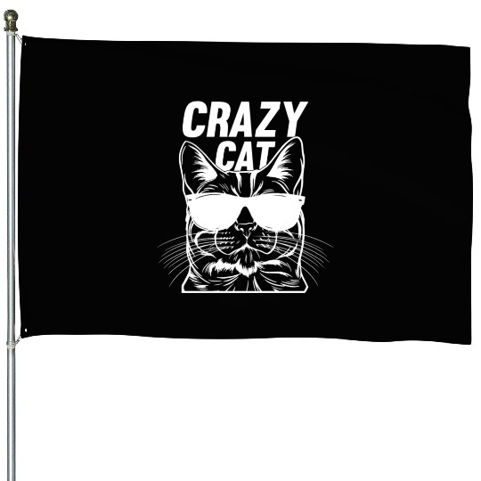 Cat Owner Cat Lover Funny Cat Meme I Crazy Cat House Flags