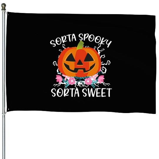 Sorta Sweet Sorta Spooky Halloween pumpkin womens House Flags