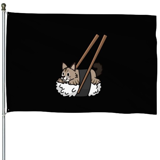 Maine Cat Nigiri Sushi House Flags