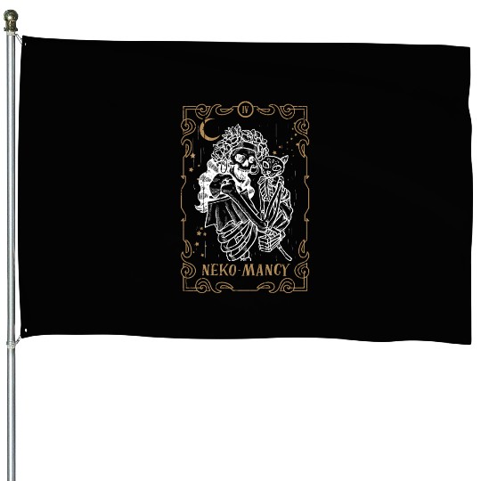 Cat Neko Tarot Card Occult Club Gothic Animal House Flags