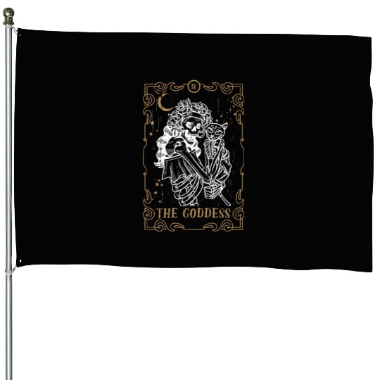 Cat Goddess Tarot Card Occult Club Gothic Animal House Flags