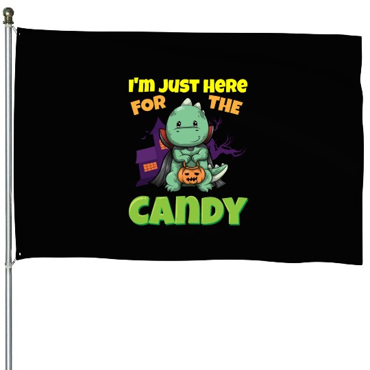 I'm Just Here For The Candy Scary Halloween Beast House Flags
