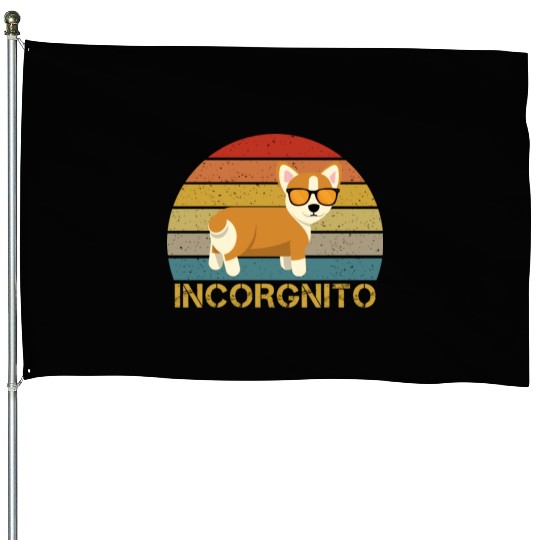 Funny Corgi For Puppies Lover House Flags