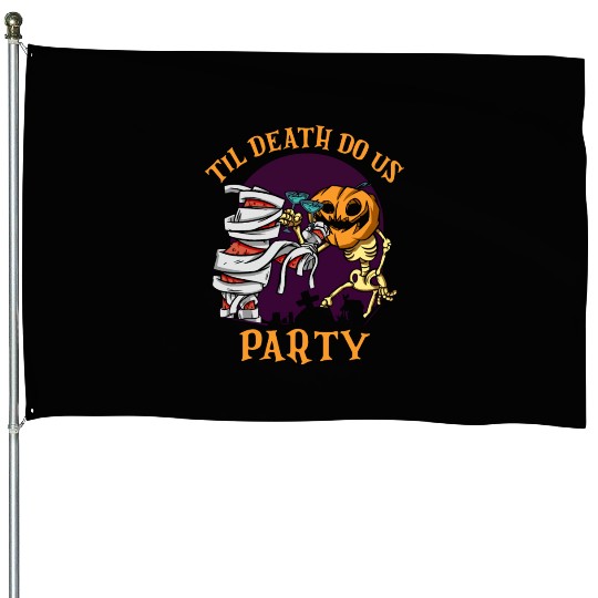 Til Death Do Us Party Bridal Bachelorette Couples House Flags