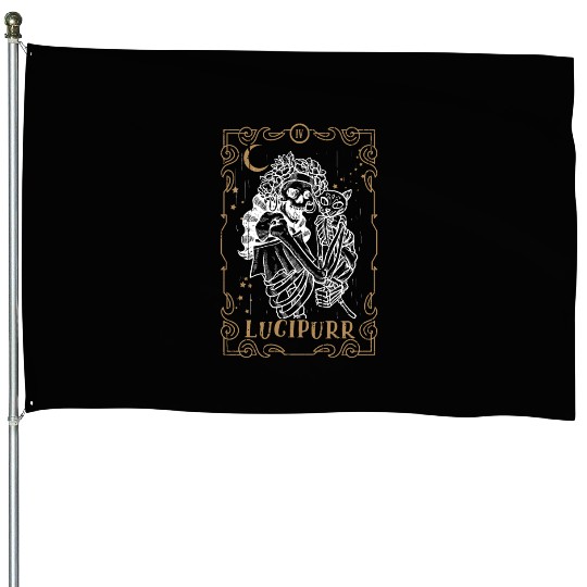 Cat Lucifer Tarot Card Occult Club Gothic Animal House Flags