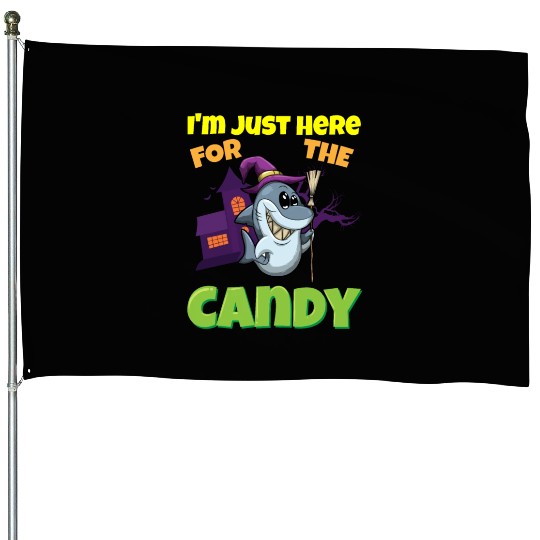 I'm Just Here For The Candy Scary Halloween Beast House Flags