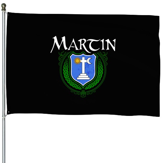 Martin Family Irish Coat of Arms Clan Crest House Flags