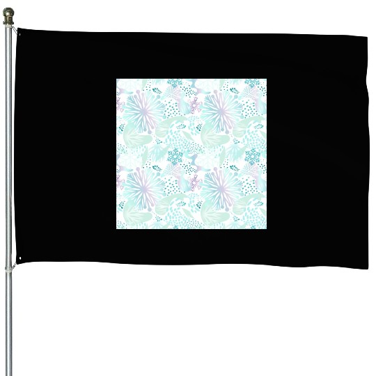 Abstract Winter Pattern House Flags
