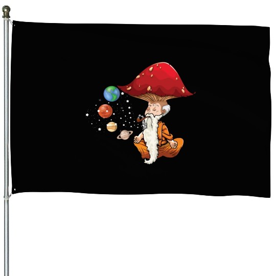 Relax Yoga Time Mandala Meditate Gnome Dwarf Yoga House Flags