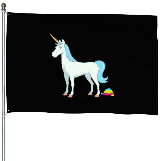 Unicorn Poop Design House Flags