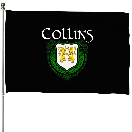 Collins Family Irish Coat of Arms Clan Crest House Flags