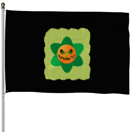 flowers pumpkin Halloween House Flags