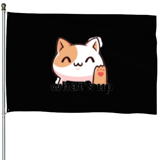 what's up cat design style back to school House Flags