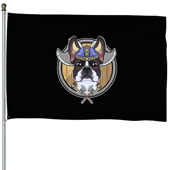 Boston Terrier I Valhalla I Viking House Flags