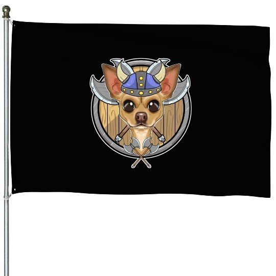 Chihuahua I Valhalla I Viking House Flags