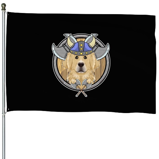 Golden Retriever I Valhalla I Viking House Flags