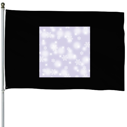 Lavender Snowflakes Pattern House Flags