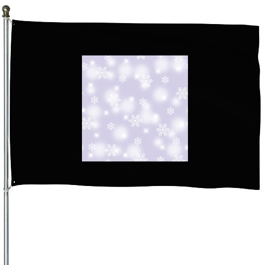 Lavender Snowflakes Pattern House Flags