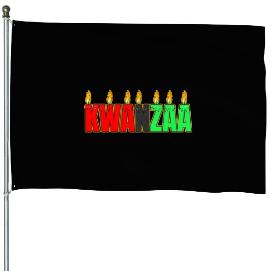 Afro American Candle Kinara Kwanzaa House Flags