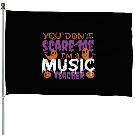 Ghost Pumpkin Music Teacher Halloween House Flags