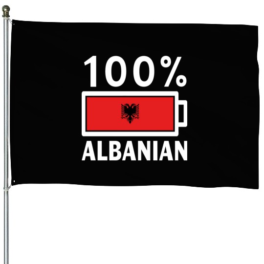 Albania Flag 100 Albanian Battery Power House Flags
