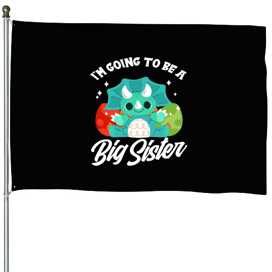 Dinosaur Pregnant Sister Offspring House Flags