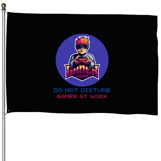 Do Not Disturb Gamer At Work-Gaming Lover House Flags