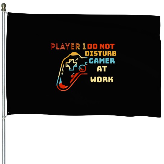 Do Not Disturb Gamer At Work-Gaming Lover House Flags