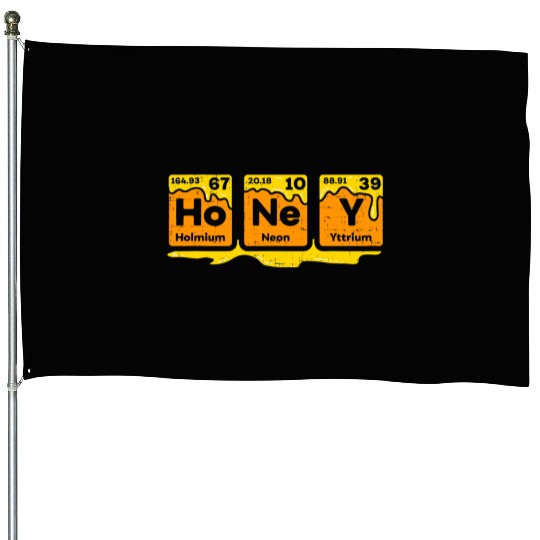 Honey Periodic Table Beekeeper Bee Hives Science House Flags