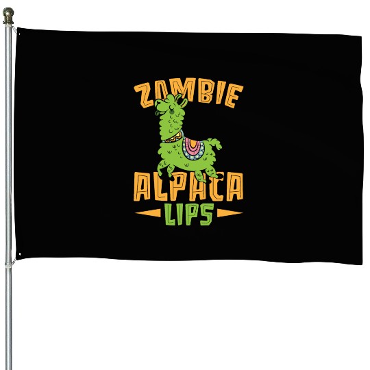 Zombie Alpacalips Llama Lover Alpaca Whisperer House Flags