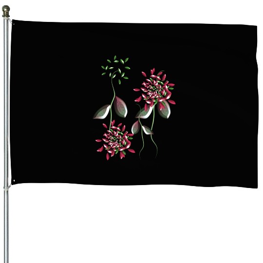 abstract plants nature flowers House Flags