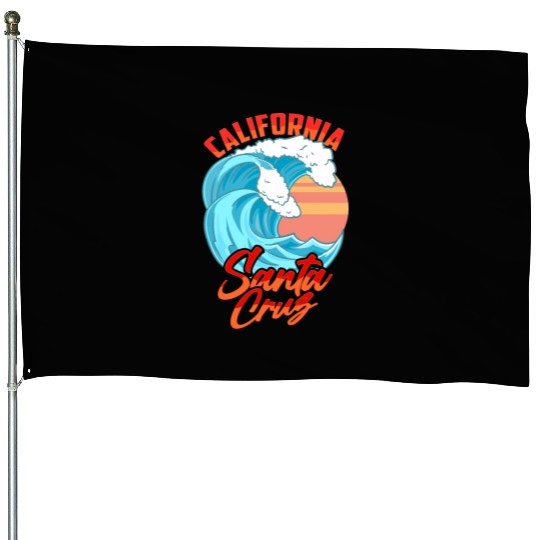 Santa Cruz California Waves Surf Beach House Flags